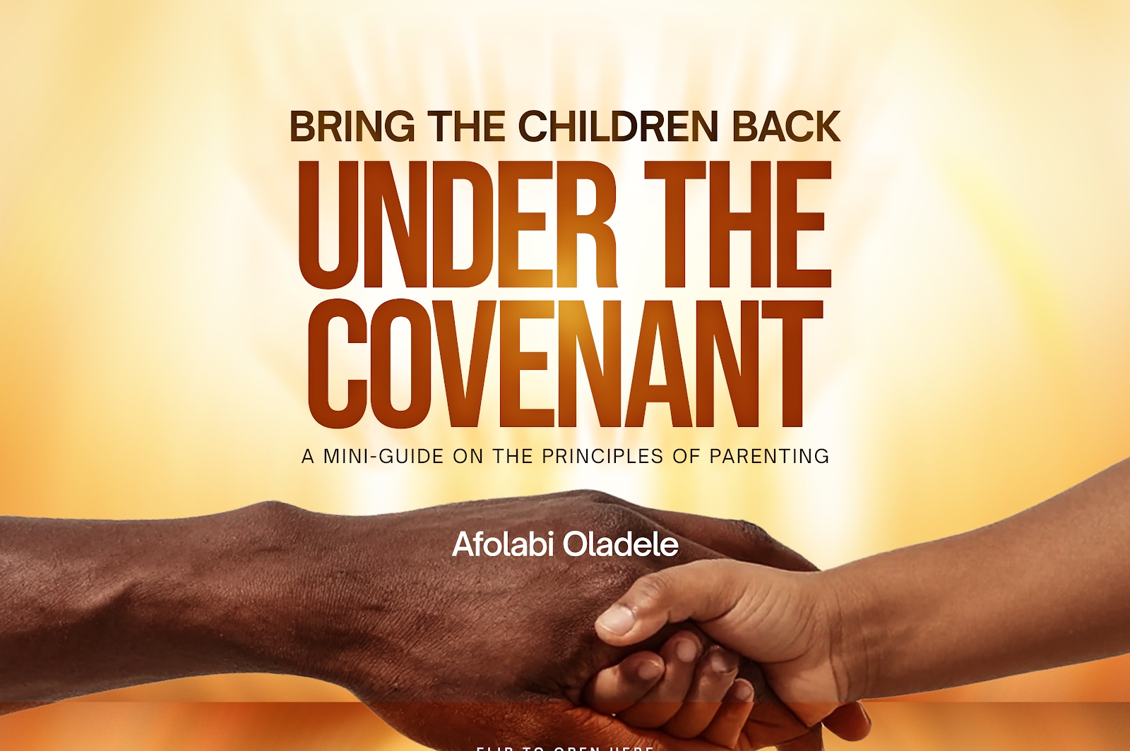 Bring the Children Back Under the Covenant — front cover